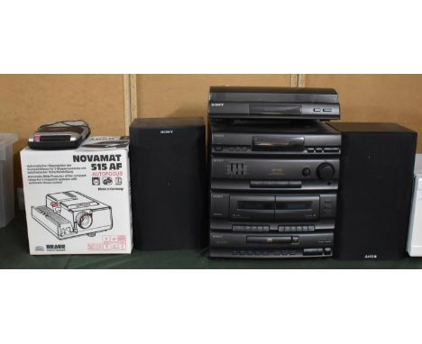 A Sony Music Centre Together with a GPO Cassette Player/Recorder and a Novamat 515AF Projector 