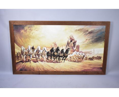 A Large Framed Ben Hur Print After Casaro, 157x74cm 