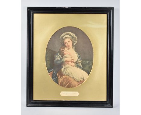 A Framed Print, Mother and Daughter, Subject 27x35cm 
