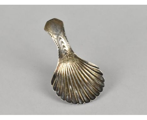 A Georgian Silver Caddy Spoon by William Eley II &amp; William Fearn, 11.3g, 8cm long