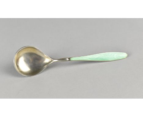 A Scandinavian Decorated Silver and Enamel Spoon, Marked 925 by G.G 