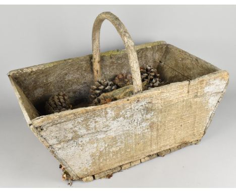 A Vintage Wooden Garden Trug, 56cm wide 