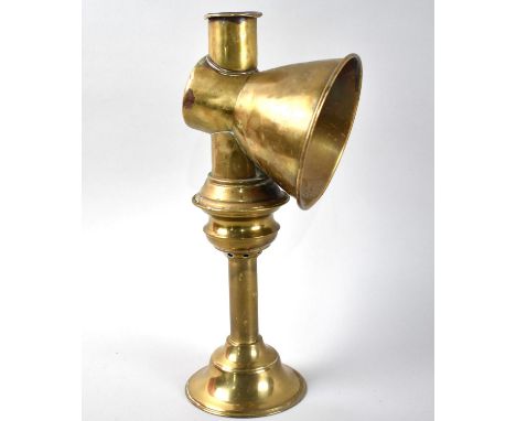 A 19th Century Brass Student's Candle Lamp with Conical Shade, 31cm High 