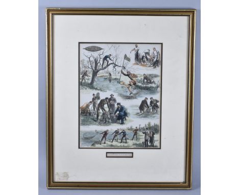 A Framed Print. Collecting Salmon Ova on an Irish River, 1884, Subject 23x30cm 
