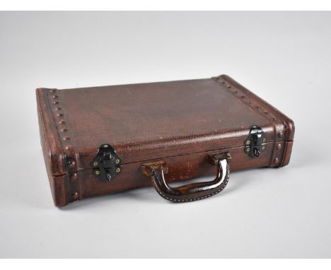 A Modern Satin Lined Novelty Box in the Form of a Studded Travelling Trunk, 33cm wide 