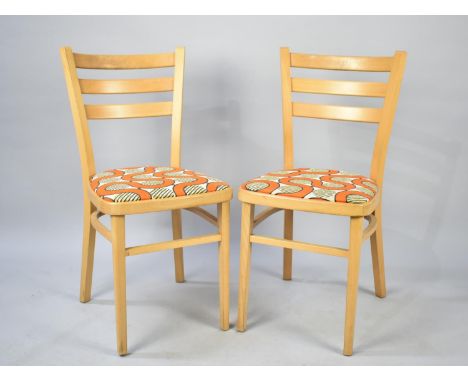 A Pair of Vintage Ladder Back Kitchen Chairs 