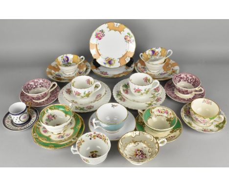 A Collection of Various Cups and Saucers to Include Examples by Coalport, Wedgwood etc 