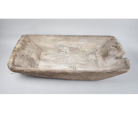 A Vintage Hand Hollowed Dough Proving Bowl, 74cm Long 