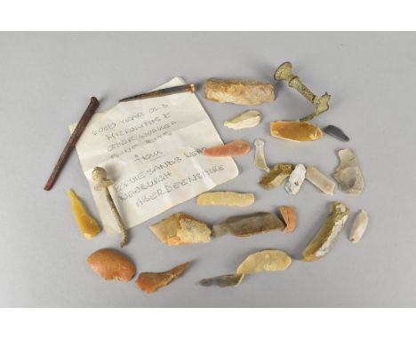 A Collection of Neolithic Microliths and Other Worked Pieces of Flint from Forbie Sands Near Newburgh Aberdeenshire 