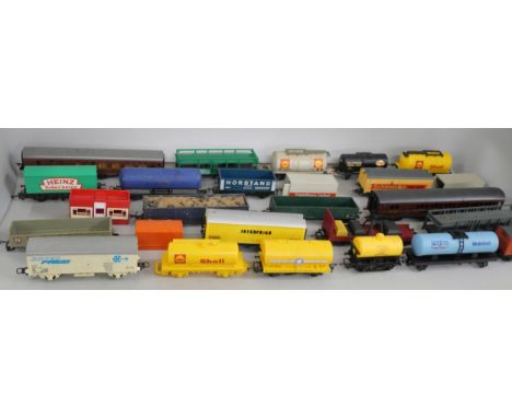 Assorted toy trains including Tri-ang, Airfix and Jouef