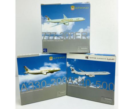 3x Dragon Wings 1:400 Airliners - To Include: Etihad A330-200, Qatar A340-500, Etihad 777-300ER - Boxed. P&amp;P Group 2 (£18