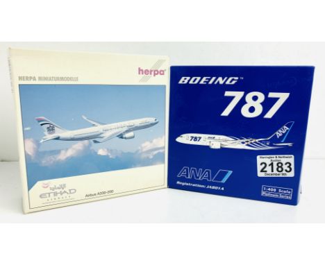 2x Phoenix / Herpa 1:400 Airliners - To include: 787 ANA, A330 Etihad - Boxed, P&amp;P Group 2 (£18+VAT for the first lot and