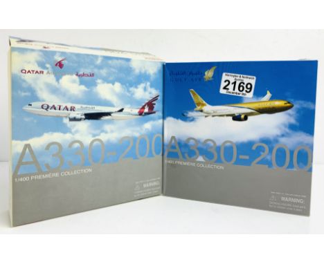 2x Dragon Wings 1:400 Airliners - To include: A330 Gulf Air, A330 Qatar - Boxed, P&amp;P Group 2 (£18+VAT for the first lot a