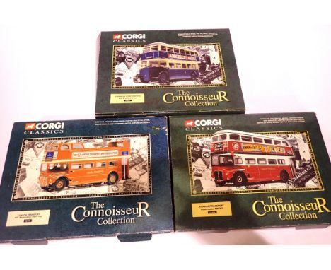 Three Corgi Classics Connoisseur Collection Buses, 34301, 35004, 35101. P&amp;P Group 3 (£25+VAT for the first lot and £5+VAT
