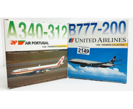 2x Dragon Wings 1:400 Airliners - To Include: United Airlines 777-200, Air Portugal A340=312 - Boxed, P&amp;P Group 2 (£18+VA