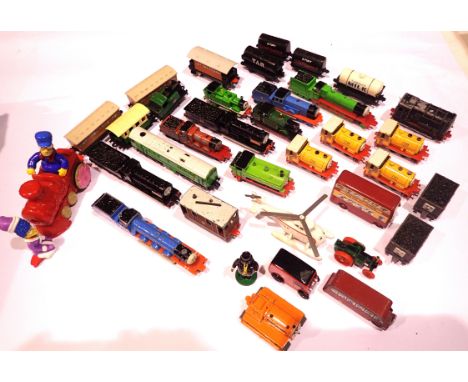 Collection of Ertl Thomas the Tank trains, wagons, etc and Simpsons train/figurines. P&amp;P Group 2 (£18+VAT for the first l