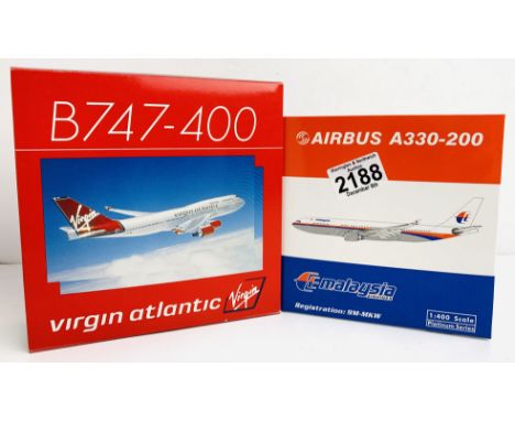 2x Phoenix 1:400 Airliners - To Include: Virgin 747, Malaysia A330 - Boxed, P&amp;P Group 2 (£18+VAT for the first lot and £3