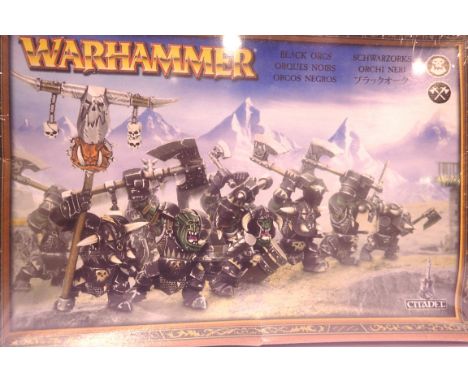 Warhammer Black Orcs ten figurines, plastic sealed box. P&amp;P Group 1 (£14+VAT for the first lot and £1+VAT for subsequent 
