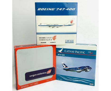 3x 1:400 Airliners - 400 Your Craftsman Cathay Pacific 747-400, 747-400 Air China Cargo, Virgin 747 - Boxed, P&amp;P Group 2 