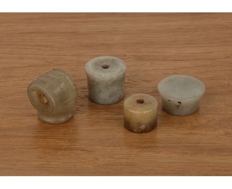 Four jade opium pipe mouthpiecesChinese, late 19th Century  With some wear.