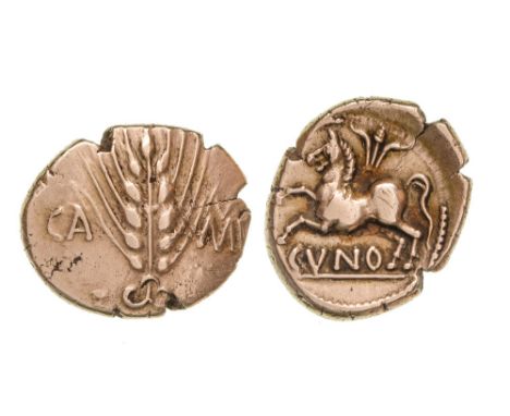 *North Thames Region, Catuvellauni & Trinovantes, Cunobelinus (c. AD 8 - 41), classic type with left facing horse, gold state