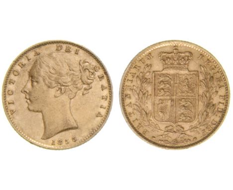 *Victoria, sovereign, 1855, 1 over inverted 1 in date which appears as Roman i (S. 3852D; M. 38; cf. Bentley 74), light marks