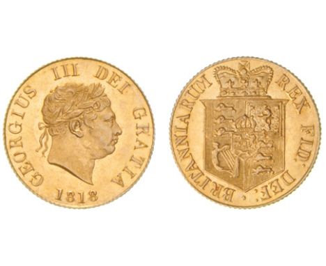 *George III, half-sovereign, 1818, second 8 of date double-punched (S. 3786), virtually as struck, with a few light bagmarks