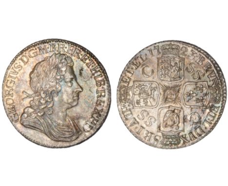 *George I, shilling, 1723 ssc, first bust, rev., 7 strings to harp (E.S.C. 1176; Bull 1586; S. 3647), extremely fine