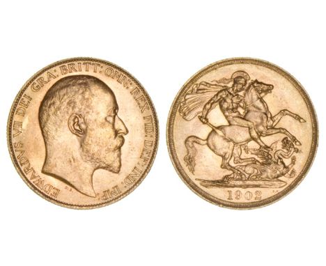 *Edward VII, two-pounds, 1902, light bagmarks and small scuffs to portrait, extremely fine or better