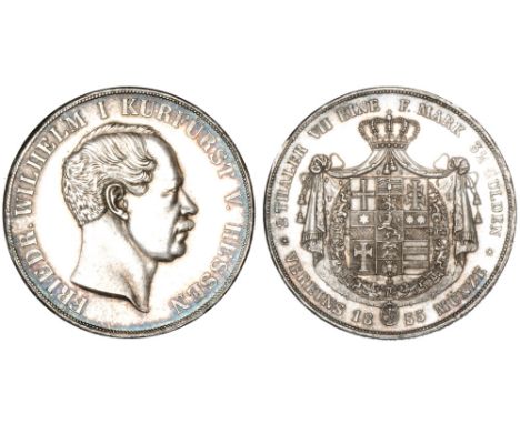 *Germany, Hesse-Kassel, Friedrich Wilhelm I (1847-66), double-thaler, 1855, a few light marks, better than extremely fine and