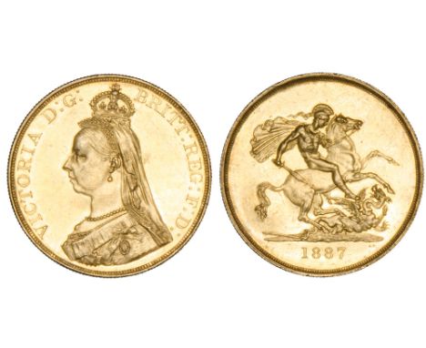 *Victoria, Jubilee, 1887, five-pounds, light surface scuffs, extremely fine