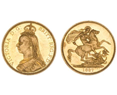 *Victoria, two-pounds, 1887, bagmarks and tiny nick to neck of portrait, otherwise extremely fine with lustre