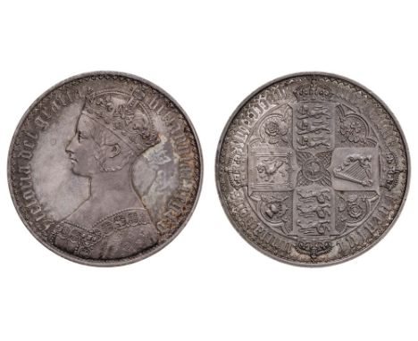 *Victoria, ‘Gothic’ crown, 1847, lettered edge reads undecimo (E.S.C. 288; Bull 2571; S.3883; L&S 57), toned, light hairlines