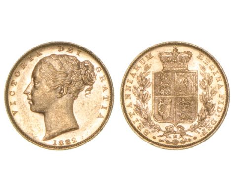 *Victoria, sovereign, 1882 M (S. 3854A; M. 63), light bagmarks, small mark by ear of portrait, otherwise good extremely fine
