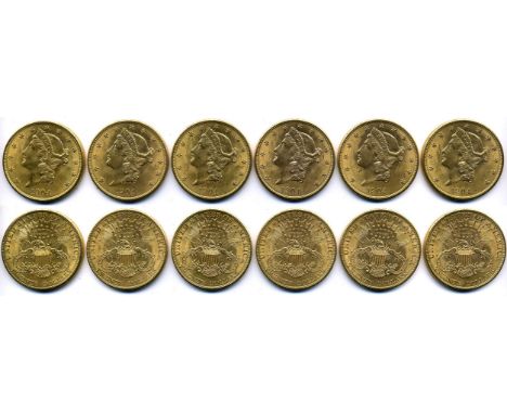 *U.S.A., 20 dollars, 1904 (6), also uncirculated, with light to moderate bagmarks  (6) 