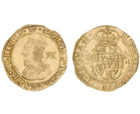 *Charles I, Tower mint, unite, group d, m.m. anchor (with flukes to left on obverse), bust 6 left, with crown of class II, re