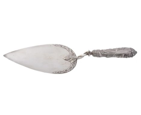 A Victorian silver large cake slice or trowel by Francis Higgins II   A Victorian silver large cake slice or trowel by Franci