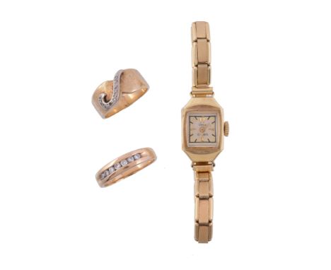 Gebo, a lady's bracelet wristwatch, manual wind movement, silvered dial   Gebo, a lady's bracelet wristwatch,   manual wind m