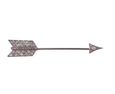 An early 20th century diamond jabot pin, circa 1910   An early 20th century diamond jabot pin,   circa 1910, designed as an a
