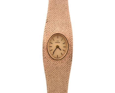 Omega, a lady's 9 carat gold bracelet wristwatch, hallmarked London 1972   Omega, a lady's 9 carat gold bracelet wristwatch, 
