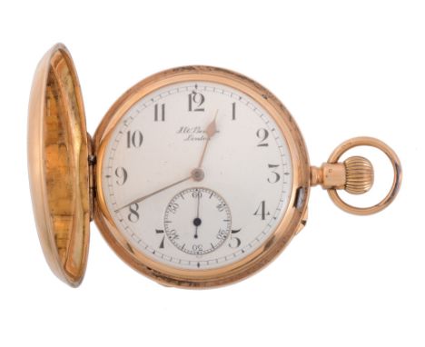 J. W. Benson, an 18 carat gold keyless wind full hunter pocket watch, no   J. W. Benson, an 18 carat gold keyless wind full h