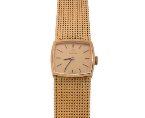Omega, ref. 995859, a lady's 18 carat gold bracelet wristwatch, no   Omega, ref. 995859, a lady's 18 carat gold bracelet wris