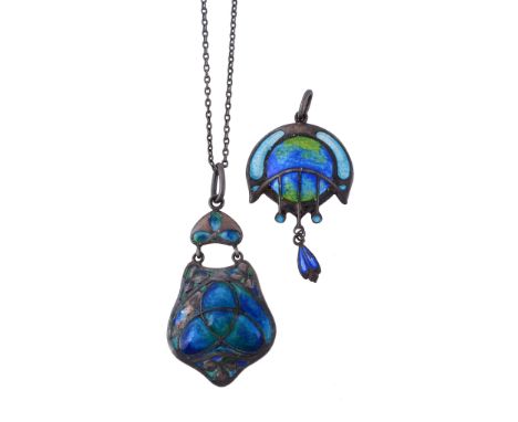An Arts and Crafts enamelled pendant by Murrle Bennett  &  Co, circa 1900   An Arts and Crafts enamelled pendant by Murrle Be