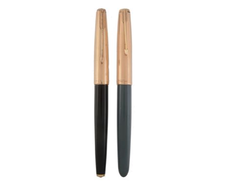 Parker, 51, a grey fountain pen, the gold filled cap with reeded decoration...   Parker, 51, a grey fountain pen,   the gold 
