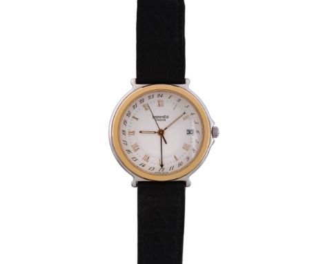 Hermes, a stainless steel wristwatch, no. 410504, quartz movement, 6 jewels   Hermes, a stainless steel wristwatch,   no. 410