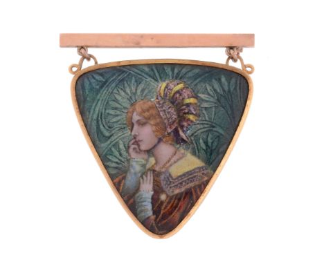 An early 20th Century French enamelled brooch by Pierre Bonnaud , circa 1900   An early 20th Century French enamelled brooch 