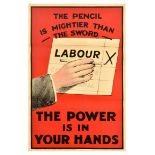 British Elections Poster Power In Your Hands Labour Party