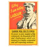 British Elections Poster Why I Am Voting Labour Party UK