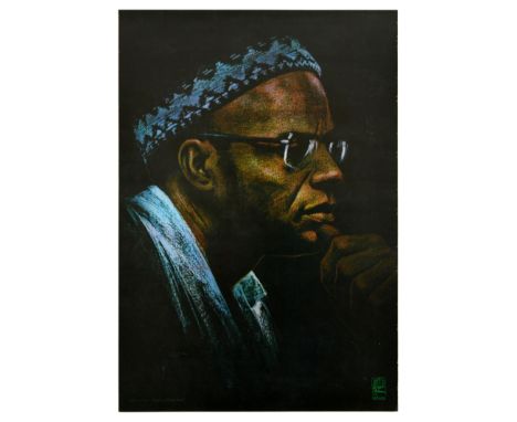 Original vintage propaganda poster by OSPAAAL featuring an image of Amilcar Cabral or Abel Djassi, a revolutionary who fought