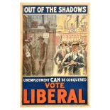 British Elections Poster Unemployment Vote Liberal Party UK